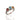 Trio gemstone ring in rhodium plated 925 sterling silver featuring Swiss blue topaz, red tourmaline and citrine. Elegant and colourful ring for everyday wear. Available in US size 7.5 (UK P) with resizing options.