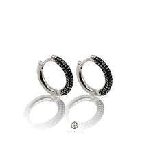 Round Huggie Pave Earrings