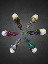 Baroque Pearl Green Panther Pendant Necklace