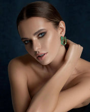 Twisted Green Pavé Earrings