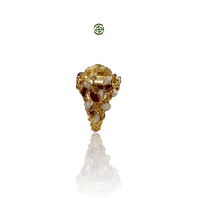 Genuine Citrine Oval Ring in Gold Vermeil