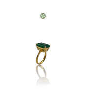 Emerald Cut Green Agate Ring