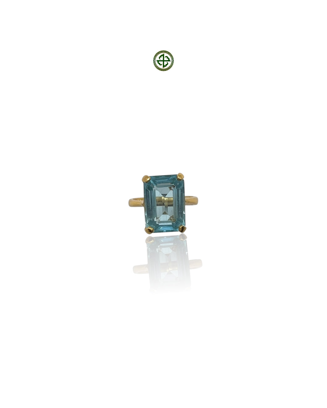 Emerald Cut Blue Topaz Ring