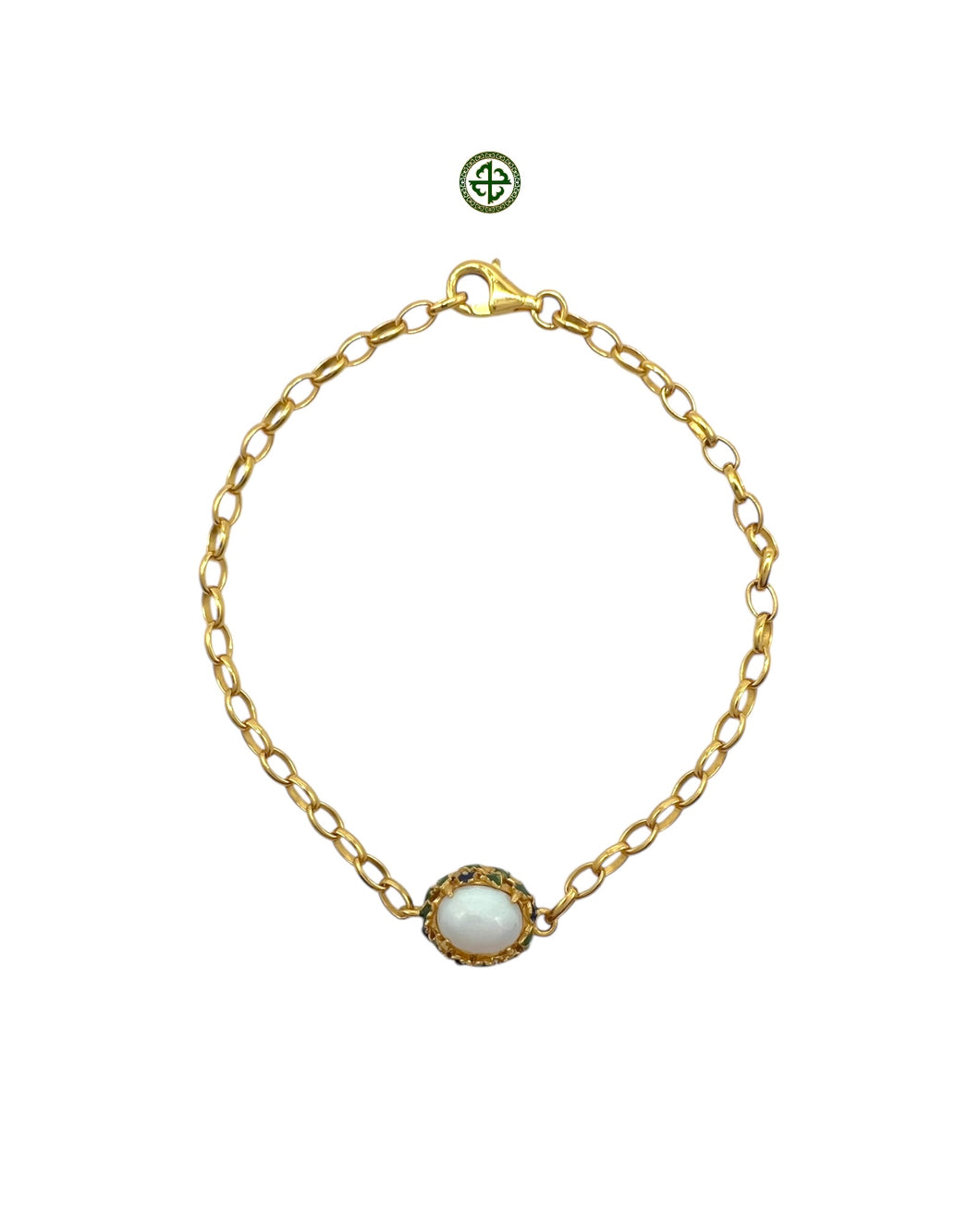 Opal Charm Bracelet – Hand-Enamelled Gold Vermeil