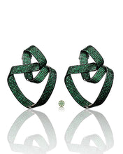 Twisted Green Pavé Earrings