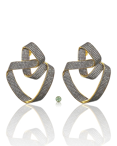 Twisted White Pavé Earrings