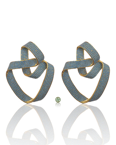 Twisted Turquoise Pavé Earrings