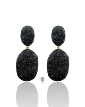Black Onyx Pavé Double Oval Drop Earrings