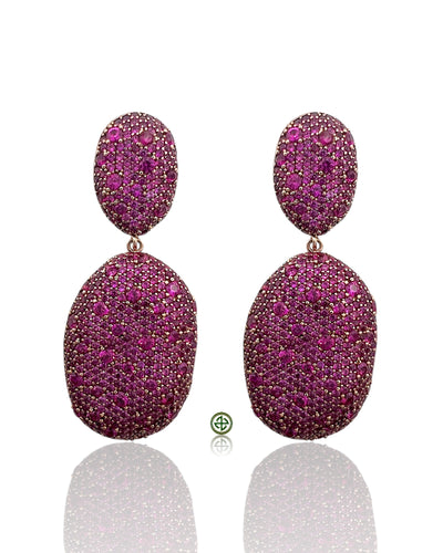 Ruby Pavé Drop Earrings