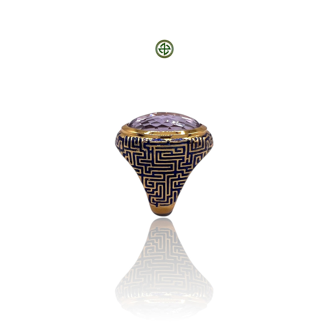 Genuine Amethyst Oval Ring in Gold Vermeil