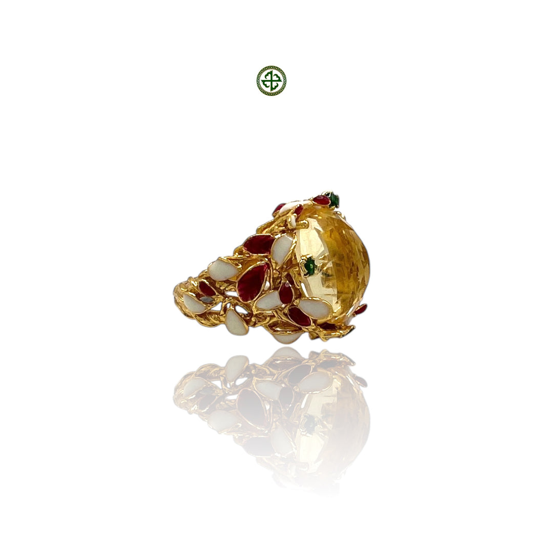 Genuine Citrine Oval Ring in Gold Vermeil