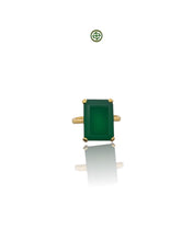 Emerald Cut Green Agate Ring