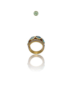 Blue Topaz Four Stones Ring