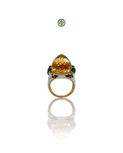 Citrine Enamel Statement Ring