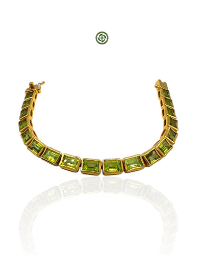 Emerald Cut Peridot Bracelet – Gold Vermeil on Sterling Silver