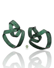 Twisted Green Pavé Earrings