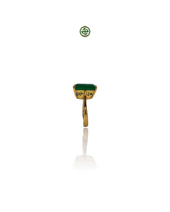 Emerald Cut Green Agate Ring