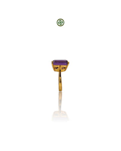 Emerald Cut Amethyst Ring