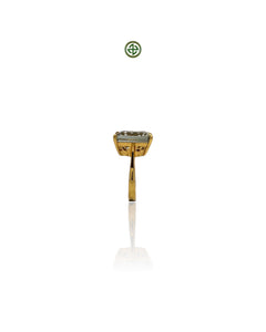 Emerald Cut Green Amethyst Ring