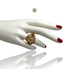 Genuine Citrine Oval Ring in Gold Vermeil