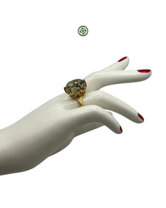 Green Amethyst Peridot Ring