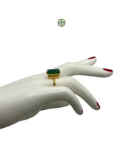 Emerald Cut Green Agate Ring
