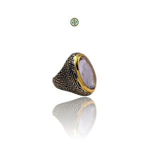 Genuine Amethyst Oval Ring in Gold Vermeil