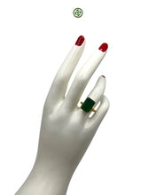 Emerald Cut Green Agate Ring