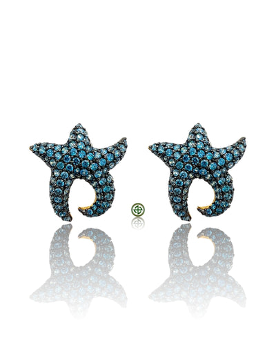 Aqua Blue Starfish Earrings