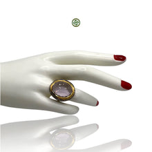 Genuine Amethyst Oval Ring in Gold Vermeil
