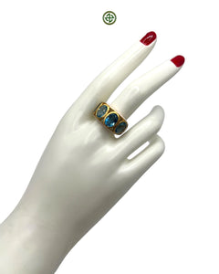 Blue Topaz Four Stones Ring