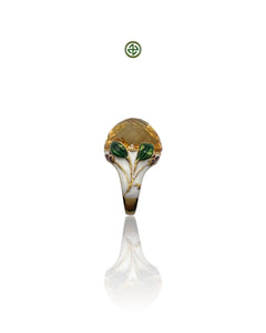 Citrine Enamel Statement Ring