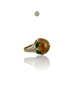 Citrine Enamel Statement Ring