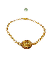 Citrine Charm Bracelet – Hand-Enamelled Gold Vermeil