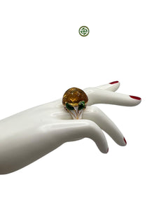 Citrine Enamel Statement Ring