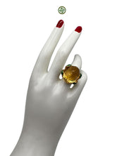 Citrine Enamel Statement Ring