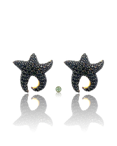 Black Onyx Starfish Earrings