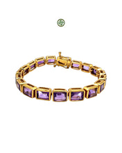 Emerald Cut Amethyst Bracelet – Gold Vermeil on Sterling Silver