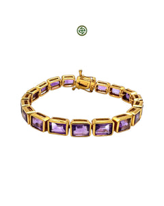Emerald Cut Amethyst Bracelet – Gold Vermeil on Sterling Silver