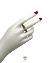 Green Enamel Multi-Gemstone Eternity Ring