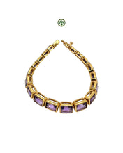 Emerald Cut Amethyst Bracelet – Gold Vermeil on Sterling Silver