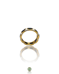 Sapphire White Enamel Eternity Ring