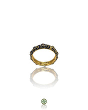 Stucky Eternity Ring – Navy Blue Enamel with Ruby, Emerald & Sapphire