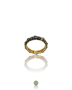 Stucky Eternity Ring – Navy Blue Enamel with Ruby, Emerald & Sapphire