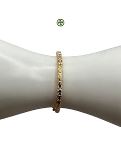White Enamel Gold Vermeil Bracelet