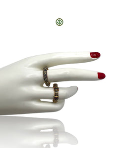 Stucky Eternity Ring – Navy Blue Enamel with Ruby, Emerald & Sapphire