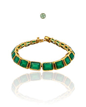 Emerald Cut Green Onyx Bracelet – Gold Vermeil on Sterling Silver