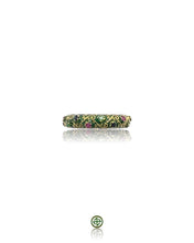 Stucky Eternity Ring – Green Enamel with Ruby, Emerald & Sapphire