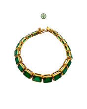 Emerald Cut Green Onyx Bracelet – Gold Vermeil on Sterling Silver