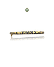 Blue Enamel Gold Vermeil Bracelet with Red & White Accents